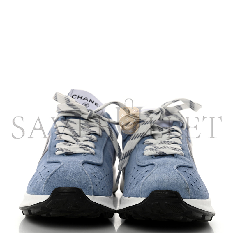 CHANEL SNEAKERS FABRIC & SUEDE KIDSKIN BLUE & WHITE G39074 Y55825 K4274 CHANEL SNEAKERS FABRIC & SUEDE KIDSKIN BLUE & WHITE G39074 Y55825 K4274